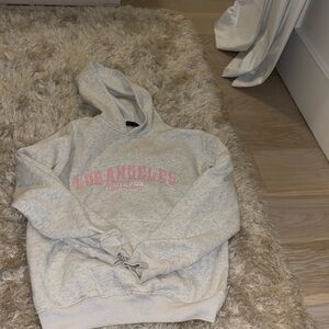 WHITE FOX HOODIE!! GRAY AND PINK S/M